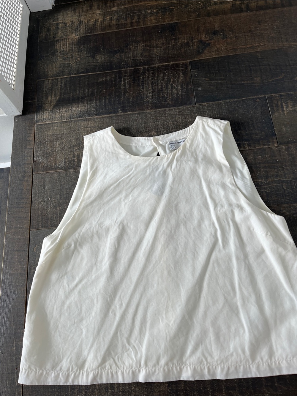 Frank & Oak Cream Boxy Sleeveless Tank